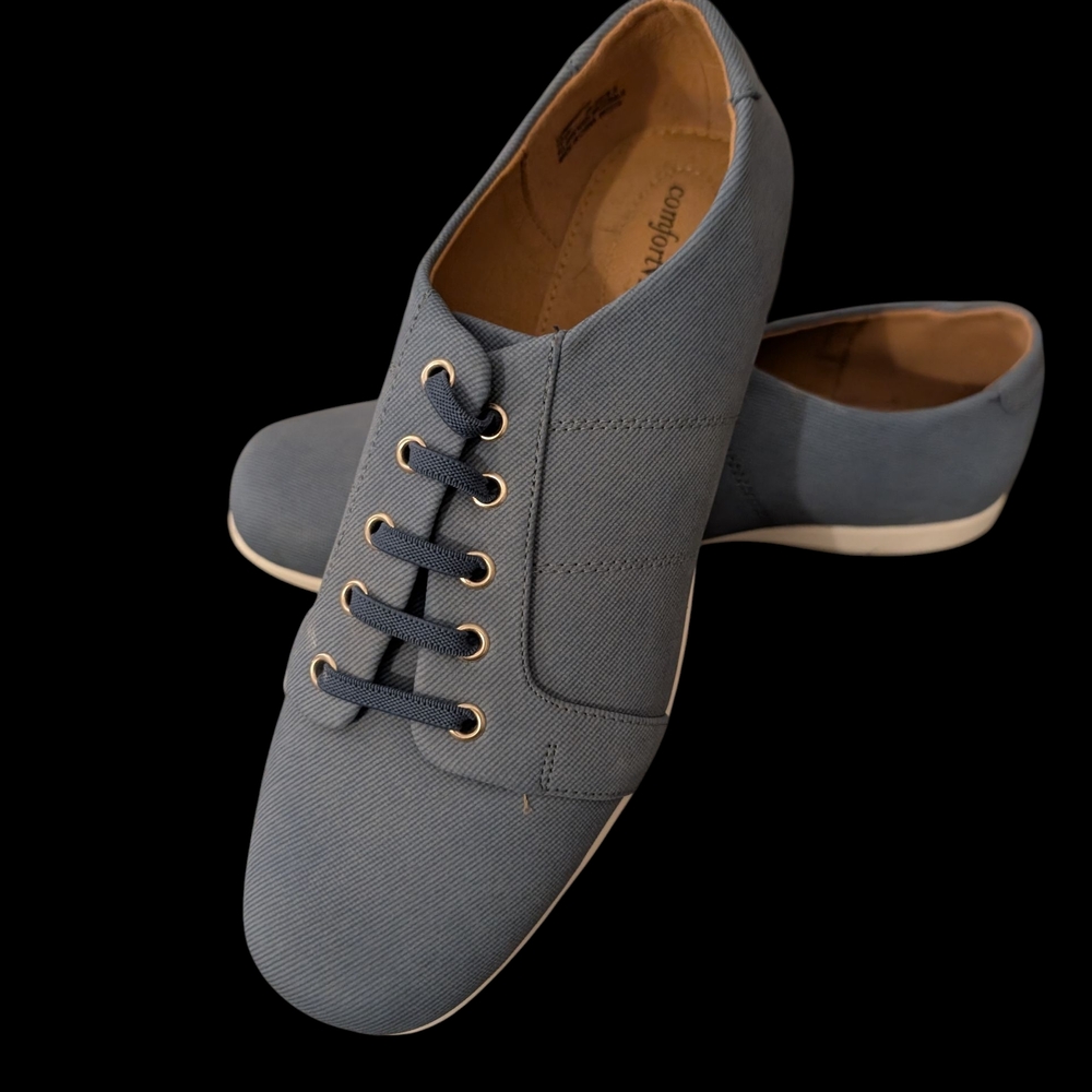Comfortview Men's Blue Canvas Sneakers